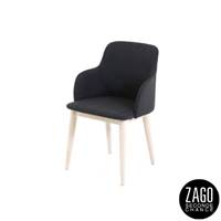Manie fauteuil avec accoudoirs tissu gris foncé