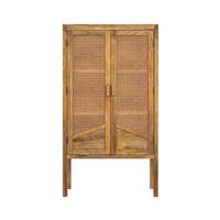 Bombo armoire 2 portes en cannage et bois