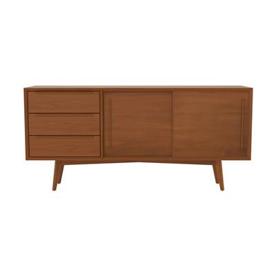 Garance buffet en teck 3 tiroirs et 2 portes coulissantes