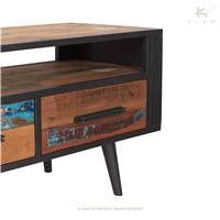 Soho meuble TV bois de bateau recyclé 1 niche 4 tiroirs
