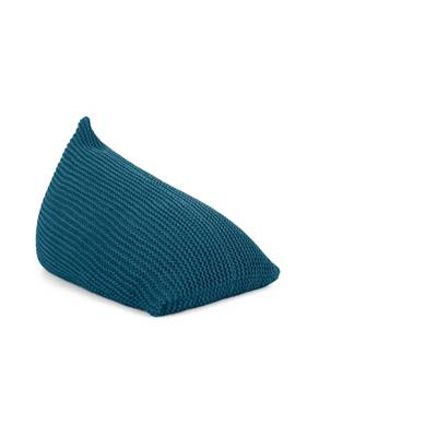 Andra pouf poire tricoté large bleu sarcelle