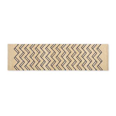 Elian tapis naturel et bleu 66x200 cm