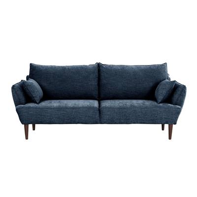 Becca canapé 3 places tissu bleu océan