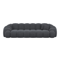 Dolban canapé 4 places en tissu texturé aspect velours gris anthracite