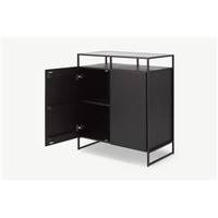 Kilby buffet bois de manguier noir et verre fumé