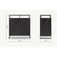 Kilby buffet bois de manguier noir et verre fumé