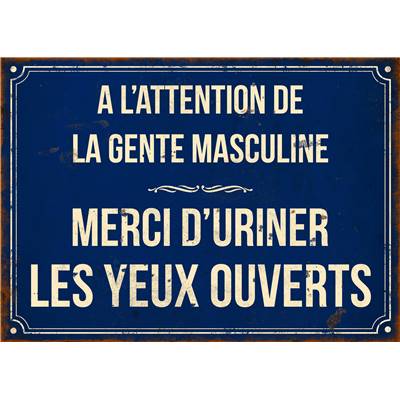 Plaque "Merci d'uriner les yeux ouverts" 21*15