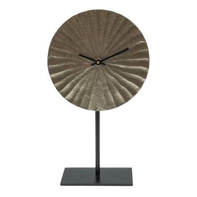 Horloge pendule à poser couleur silver antic Ø21cm H:30cm