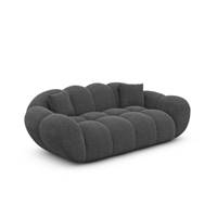 Sigono canapé 2 places en tissu texturé gris anthracite
