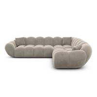 Sigono canapé corner en velours beige foncé