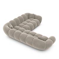 Sigono canapé corner en velours beige foncé