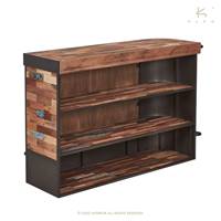 Nautical bar central angle gauche bois de bateau recyclé L164cm