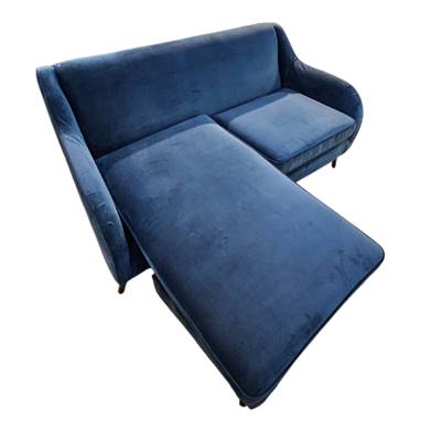 HELENA angle modulable velours bleu canard