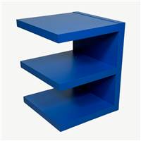 Xely table de chevet forme E bleu