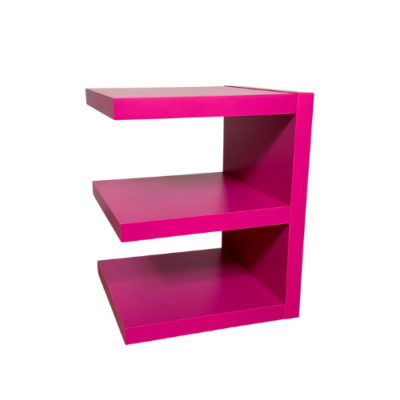 Xely table de chevet forme E rose