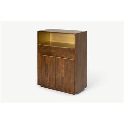 Anderson buffet haut bois de manguier et laiton
