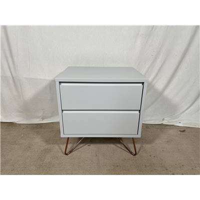 Elona table de chevet couleur gris clair et cuivre