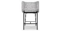 Gilo tabouret de bar tissu gris tweed et métal noir