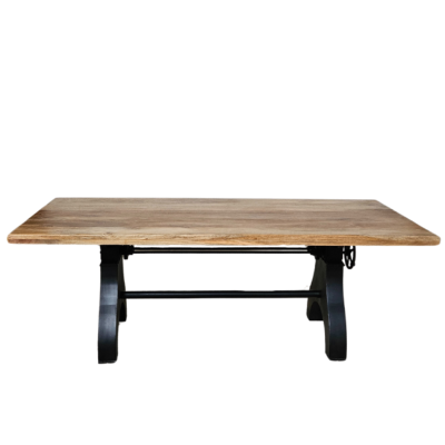 Brooklyn table ajustable en bois de manguier clair et métal noir