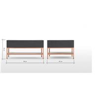 Lomond table basse bois de manguier gris et cuivre