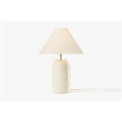 2LG lampe de table blanc cassé