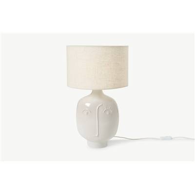Face lampe de table blanche