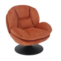 Topi fauteuil pivotant velours côtelé terracotta