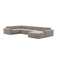 Stacele canapé panoramique angle droit en velours beige foncé