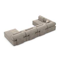 Anicipri canapé panoramique angle droit en velours beige foncé