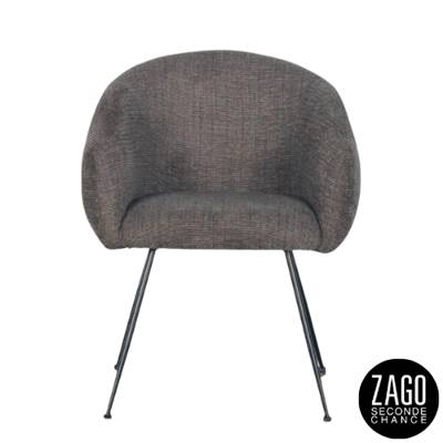 Vadim fauteuil en tissu marron et ambre