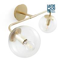 Manisa applique double laiton et verre transparent