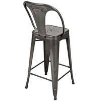 Lix chaise de bar métal gris anthracite avec dossier H67
