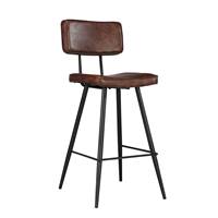 Birmingham chaise de bar vintage en cuir synthétique marron