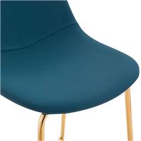Vladi chaise de bar en cuir synthétique bleu H65