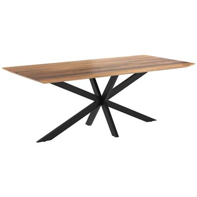 Madison table en bois de suar et pieds croisés métal 8 personnes