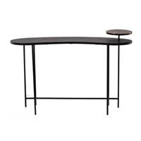 Myra console en bois noir étagère aspect laiton brossé