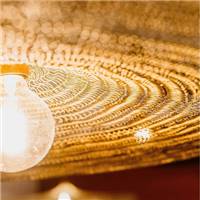 Fillie suspension ronde et plate finition laiton antique Ø70