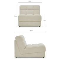 Martina module fauteuil pour canapé en tissu côtelé beige