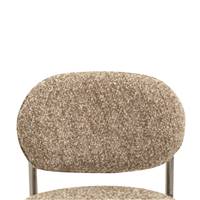 Matilda chaise en tissu bouclé beige moucheté et métal chromé