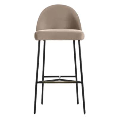 Nio tabouret de bar en velours taupe H78