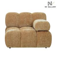 Bianca module fauteuil accoudoir interchangeable en tissu camel crêpe