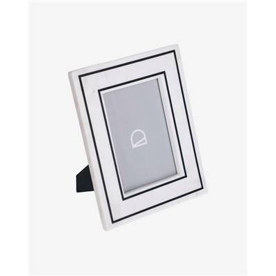 Nothe cadre photo en marbre blanc et noir 25x20