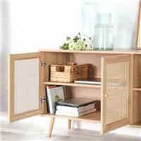 Bali buffet 3 portes bois et rotin L120cm