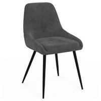 Mady chaise en velours gris foncé demi-accoudoirs