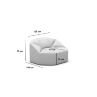 Mosna fauteuil 1 place en velours crème