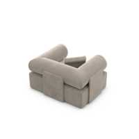 Anicipri fauteuil en velours beige foncé
