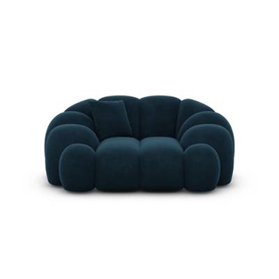 Dolban fauteuil en velours bleu pétrole