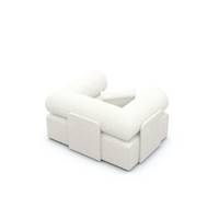 Anicipri fauteuil en tissu bouclé blanc