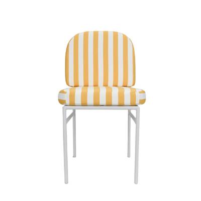 Briel chaise d'extérieur en tissu rayé jaune et blanc