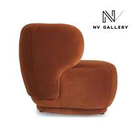 Havane fauteuil en velours terracotta